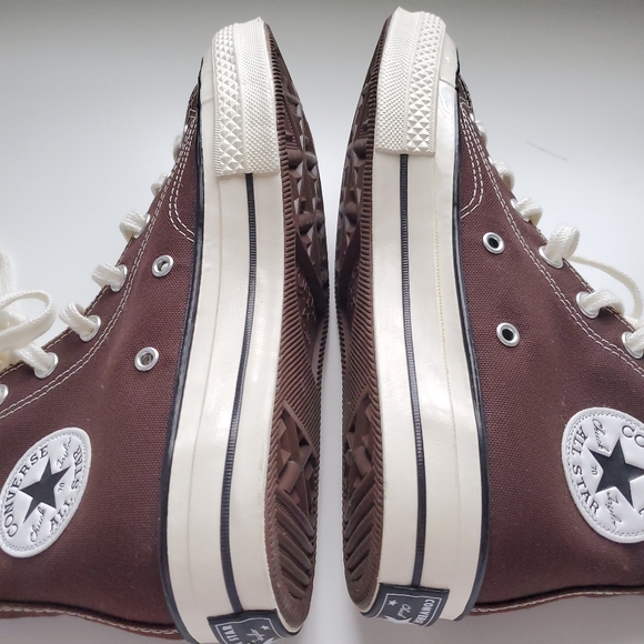 ♡SOLD♡ Converse Brown Chuck 70 High Top Shoes Men's Size 6 Women's Size 8 Unisex - Picture 7 of 16
